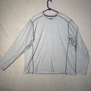 Outerknown Active T Shirt Mens Size 2XL Gray Long Sleeve Contrast Stitch Wicking